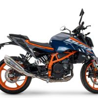 GPR auspuff kompatibel mit  Ktm Duke 125 2024-2025, GP-Revo Titanium, Zugelassener legaler Slip-On-Auspuff mit Abe, einschließlich abnehmbarem DB-Killer und Verbindungsrohr 