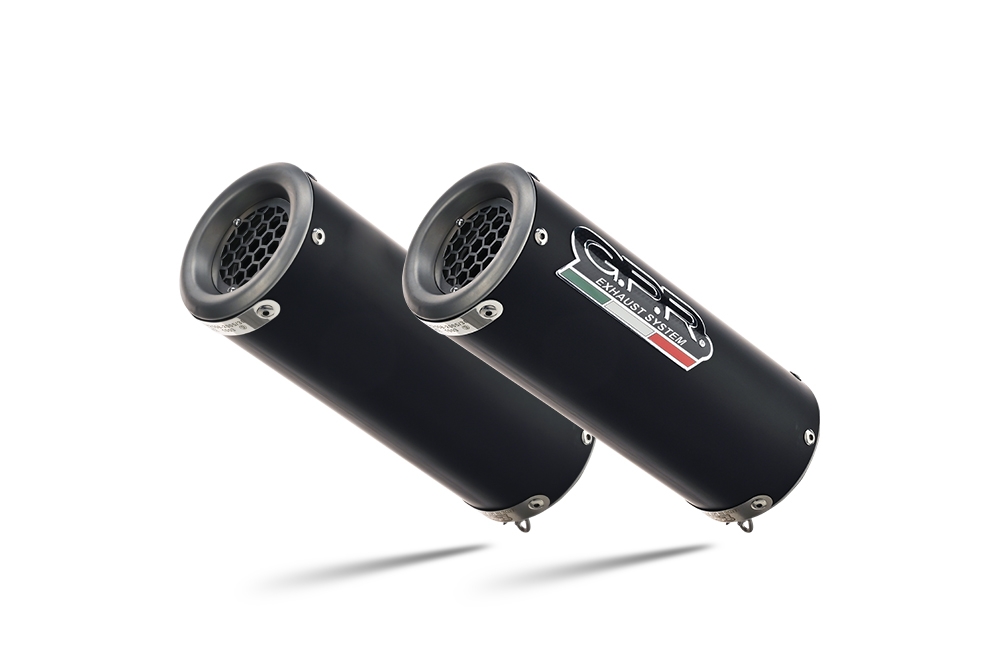 GPR auspuff kompatibel mit  Ducati Monster 1100 2009-2010, M3 Black Titanium, Doppelt homologierter legaler Slip-On-Auspuff mit ABE, einschließlich abnehmbarer DB-Killer, Link Pipes und Katalysatoren 