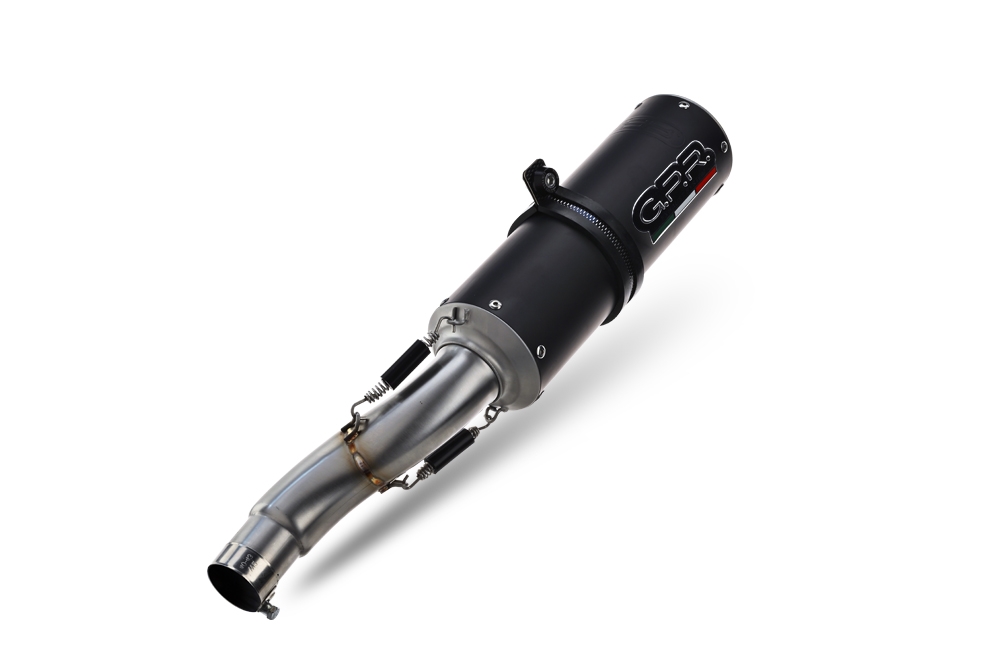 GPR auspuff kompatibel mit  Ducati Monster 1100 2009-2010, M3 Black Titanium, Doppelt homologierter legaler Slip-On-Auspuff mit ABE, einschließlich abnehmbarer DB-Killer, Link Pipes und Katalysatoren 