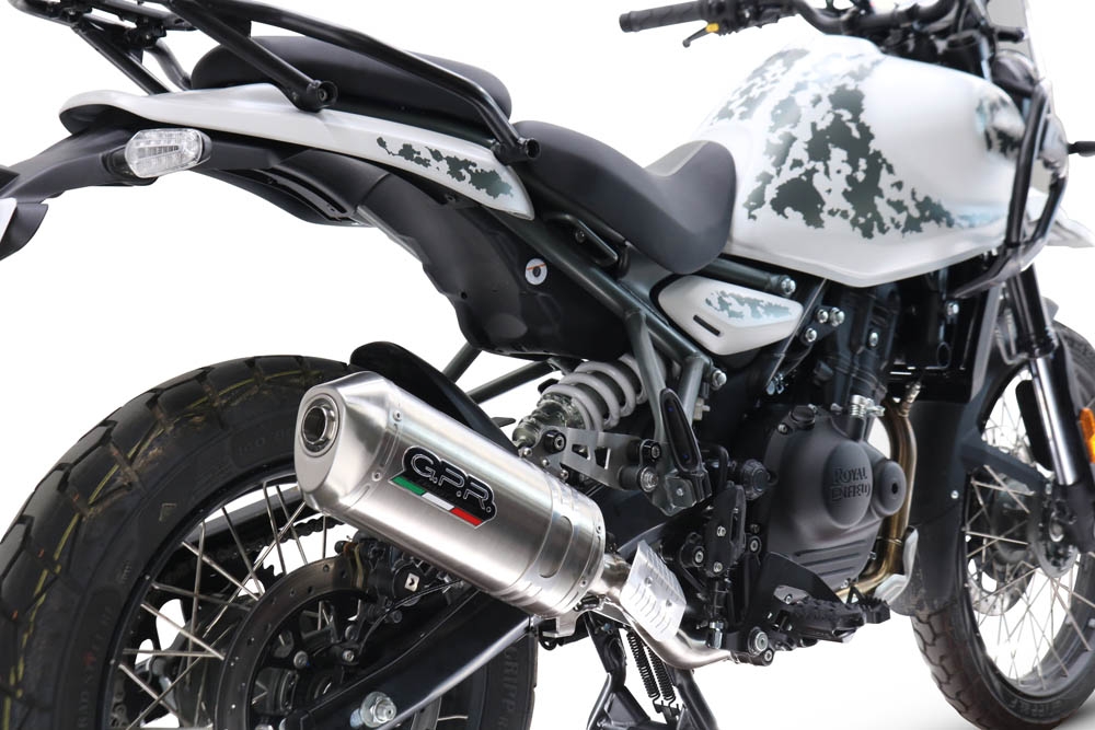 GPR auspuff kompatibel mit  Royal Enfield Himalayan 450  2024-2025, Satinox, Zugelassener legaler Slip-On-Auspuff mit Abe, einschließlich abnehmbarem DB-Killer und Verbindungsrohr 