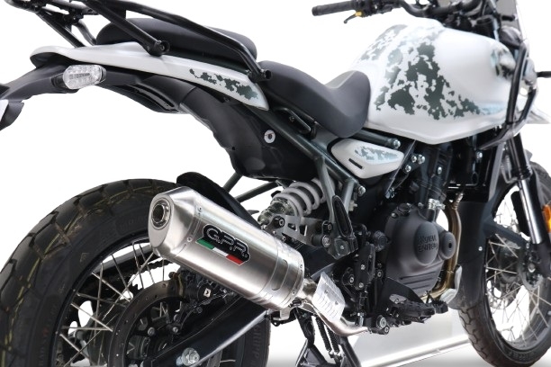 GPR auspuff kompatibel mit  Royal Enfield Himalayan 450  2024-2025, Satinox, Zugelassener legaler Slip-On-Auspuff mit Abe, einschließlich abnehmbarem DB-Killer und Verbindungsrohr 