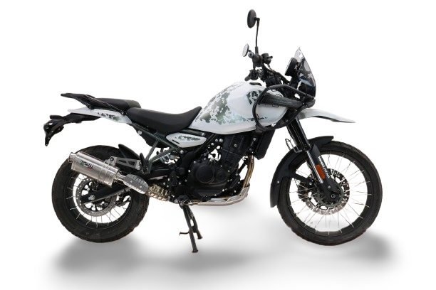 GPR auspuff kompatibel mit  Royal Enfield Himalayan 450  2024-2025, Dune Triovale Titanio, Zugelassener legaler Slip-On-Auspuff mit Abe, einschließlich abnehmbarem DB-Killer und Verbindungsrohr 