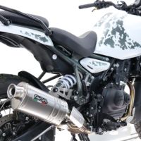 GPR auspuff kompatibel mit  Royal Enfield Himalayan 450  2024-2025, Dune Triovale Titanio, Zugelassener legaler Slip-On-Auspuff mit Abe, einschließlich abnehmbarem DB-Killer und Verbindungsrohr 