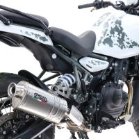 GPR auspuff kompatibel mit  Royal Enfield Himalayan 450  2024-2025, Dune Triovale Titanio, Zugelassener legaler Slip-On-Auspuff mit Abe, einschließlich abnehmbarem DB-Killer und Verbindungsrohr 