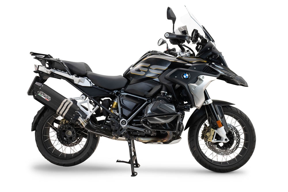 GPR auspuff kompatibel mit  Bmw R 1250 Gs Adventure 2021-2024, Hyper Sonic Black Titanium, Zugelassener legaler Slip-On-Auspuff mit Abe, einschließlich abnehmbarem DB-Killer und Verbindungsrohr 