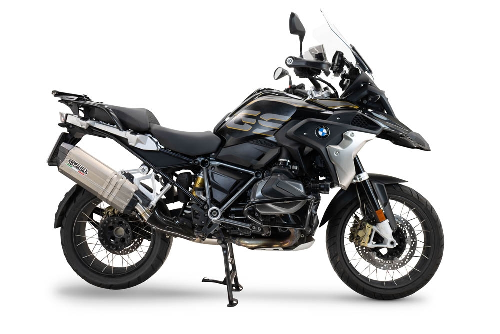 GPR auspuff kompatibel mit  Bmw R 1250 Gs 2019-2020, Hyper Sonic Titanium, Zugelassener legaler Slip-On-Auspuff mit Abe, einschließlich abnehmbarem DB-Killer und Verbindungsrohr 