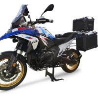 GPR TECH Bmw R 1300 GS 2023/2025 Triptychon-Kit in schwarzer Farbe, mit Topcase 45 Lt + Seitenkoffer 38 Lt + 38 Lt + Universal-Gepäckträger Topcase-Kapazität 45 l + Seitenkoffer-Kapazität 38 l + 38 l