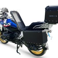 GPR TECH Bmw R 1300 GS 2023/2025 Triptychon-Kit in schwarzer Farbe, mit Topcase 35 Lt + Seitenkoffer 38 Lt + 38 Lt + Universal-Gepäckträger Topcase-Kapazität 35 l + Seitenkoffer-Kapazität 38 l + 38 l