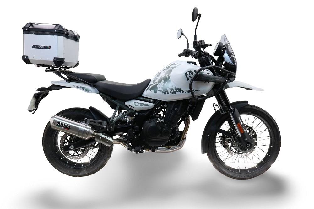 GPR TECH Royal Enfield Himalayan 450 2024/2025 e5 Plus Topcase aus Aluminium, silberfarben mit spezifischer Platte inklusive Kapazität Liter 35