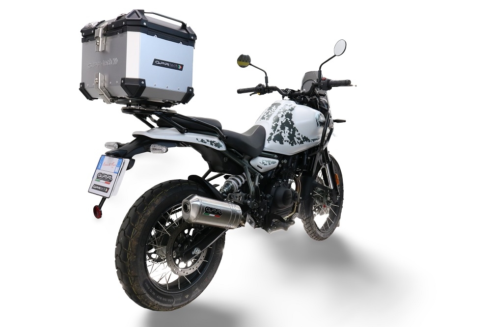 GPR TECH Royal Enfield Himalayan 450 2024/2025 e5 Plus Topcase aus Aluminium, silberfarben mit spezifischer Platte inklusive Kapazität Liter 35
