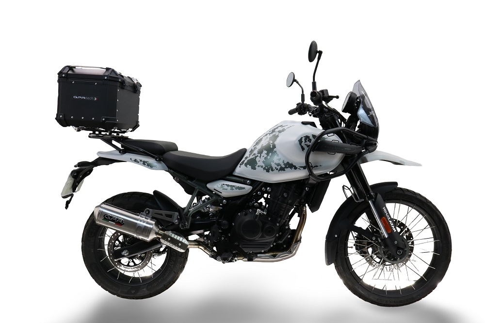 GPR TECH Royal Enfield Himalayan 450 2024/2025 e5 Plus Topcase aus Aluminium, schwarze Farbe mit spezifischer Platte enthalten Kapazität Liter 35