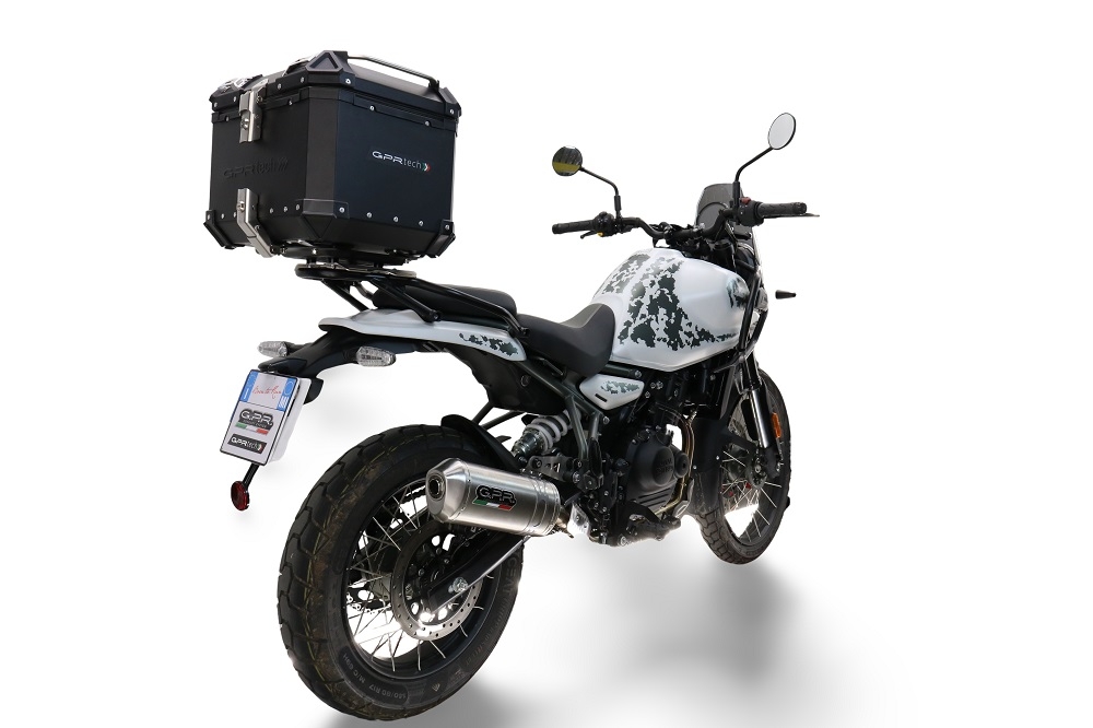 GPR TECH Royal Enfield Himalayan 450 2024/2025 e5 Plus Topcase aus Aluminium, schwarze Farbe mit spezifischer Platte enthalten Kapazität Liter 35