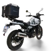 GPR TECH Royal Enfield Himalayan 450 2024/2025 e5 Plus Topcase aus Aluminium, schwarze Farbe mit spezifischer Platte enthalten Kapazität Liter 35