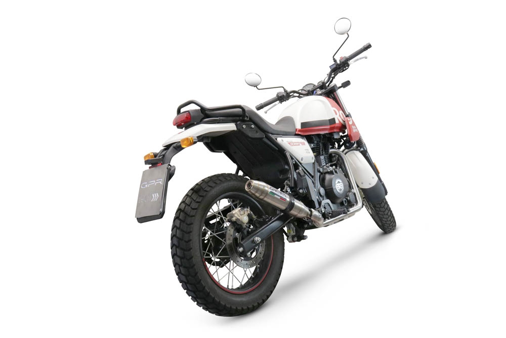 GPR auspuff kompatibel mit  Royal Enfield Scram 411 2022-2024, Deeptone Inox, Rennauspuff, mit Verbindungsrohren, Artikel ohne Genehmigung 