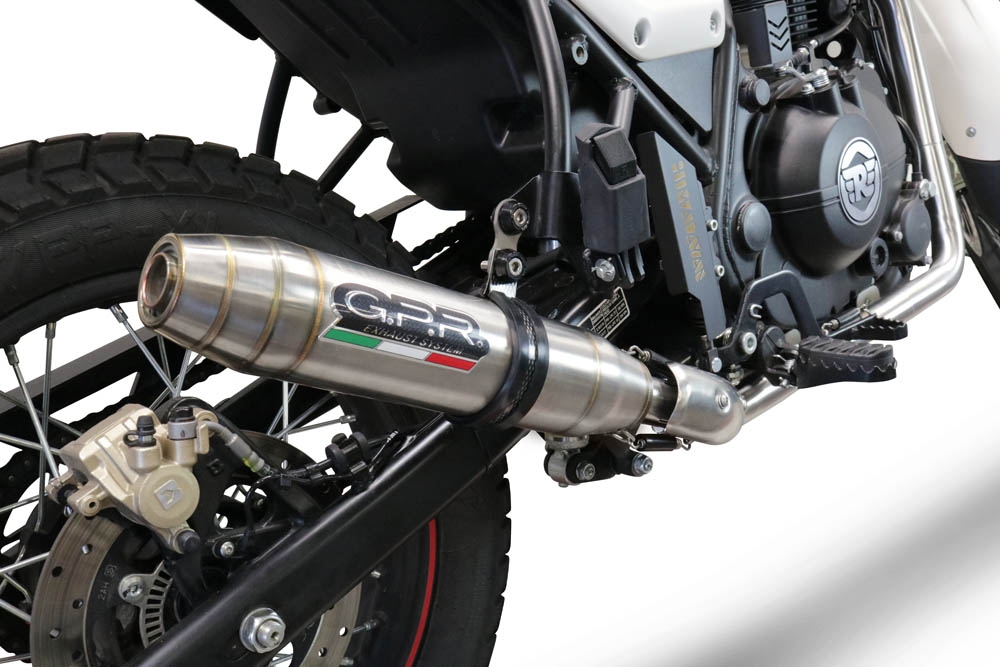 GPR auspuff kompatibel mit  Royal Enfield Scram 411 2022-2024, Deeptone Inox, Rennauspuff, mit Verbindungsrohren, Artikel ohne Genehmigung 