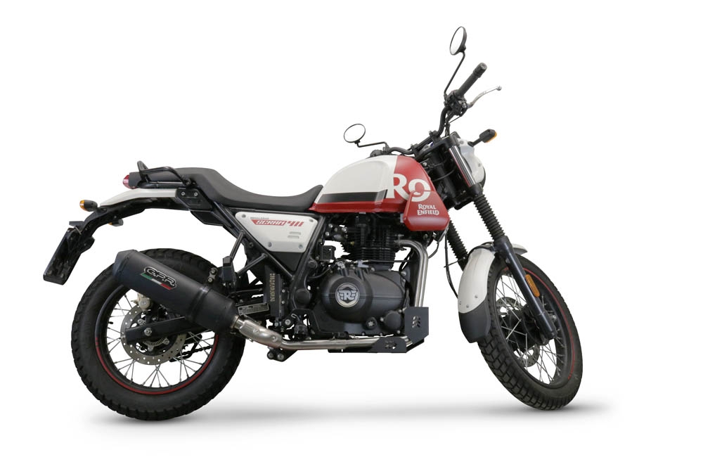 GPR auspuff kompatibel mit  Royal Enfield Scram 411 2022-2024, Ghisa , Zugelassener legaler Slip-On-Auspuff mit Abe, einschließlich abnehmbarem DB-Killer,katakysator und Verbindungsrohr 