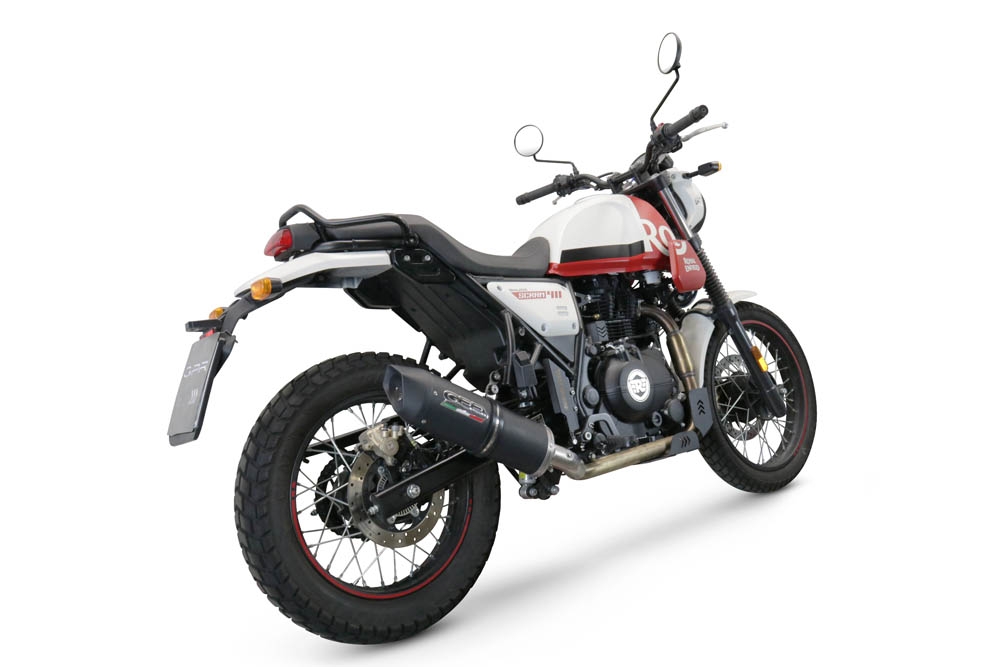 GPR auspuff kompatibel mit  Royal Enfield Scram 411 2022-2024, Furore Nero, Rennauspuff, mit Verbindungsrohren, Artikel ohne Genehmigung 