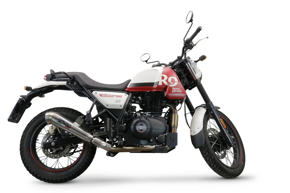 GPR auspuff kompatibel mit  Royal Enfield Scram 411 2022-2024, Powercone Evo, Zugelassener legaler Slip-On-Auspuff mit Abe, einschließlich abnehmbarem DB-Killer,katakysator und Verbindungsrohr 