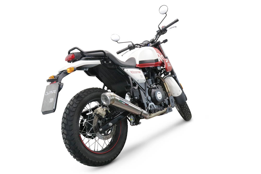 GPR auspuff kompatibel mit  Royal Enfield Scram 411 2022-2024, Powercone Evo, Zugelassener legaler Slip-On-Auspuff mit Abe, einschließlich abnehmbarem DB-Killer,katakysator und Verbindungsrohr 