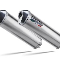 GPR auspuff kompatibel mit  Cagiva Raptor 1000 2000-2003, Satinox , Doppelt homologierter legaler Slip-On-Auspuff mit ABE, einschließlich abnehmbarer DB-Killer und verbindungsrohre 