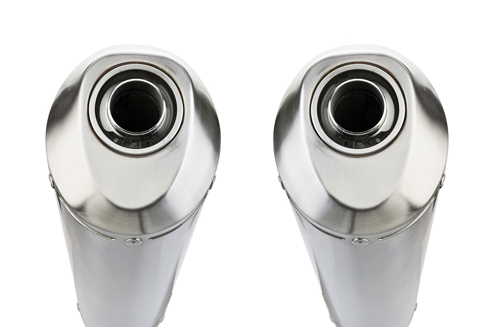 GPR auspuff kompatibel mit  Aprilia Pegaso Strada 650 2005-2011, Satinox, Doppelt homologierter legaler Slip-On-Auspuff mit ABE, einschließlich abnehmbarer DB-Killer und verbindungsrohre 