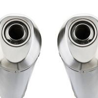 GPR auspuff kompatibel mit  Aprilia Pegaso Strada 650 2005-2011, Satinox, Doppelt homologierter legaler Slip-On-Auspuff mit ABE, einschließlich abnehmbarer DB-Killer und verbindungsrohre 