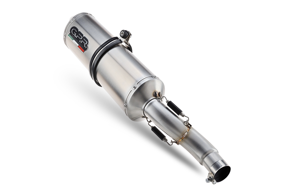 GPR auspuff kompatibel mit  Cf Moto 700 Mt 2023-2024, Satinox , Racing Slip-on, inkl. Verbindungsrohr, herausnehmbarem DB-Killer, ohne ABE 