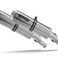 GPR auspuff kompatibel mit  Aprilia Pegaso Strada 650 2005-2011, Satinox, Doppelt homologierter legaler Slip-On-Auspuff mit ABE, einschließlich abnehmbarer DB-Killer und verbindungsrohre 