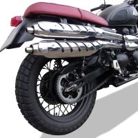 GPR auspuff kompatibel mit  Triumph Scrambler 900 2006-2014, Deeptone Inox, Doppelt homologierter legaler Slip-On-Auspuff mit ABE, einschließlich abnehmbarer DB-Killer und verbindungsrohre 