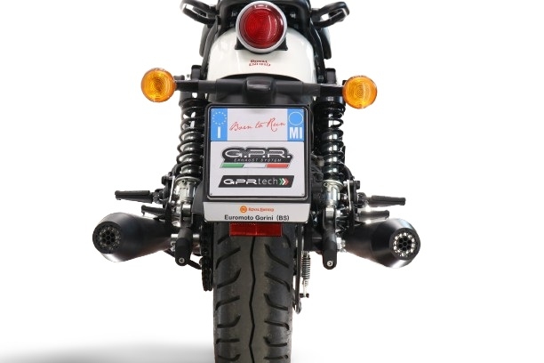 GPR auspuff kompatibel mit  Royal Enfield Shotgun 650 2024-2025, Ultracone Black, Doppelter Rennauspuff, mit Verbindungsrohren, Artikel ohne Genehmigung 