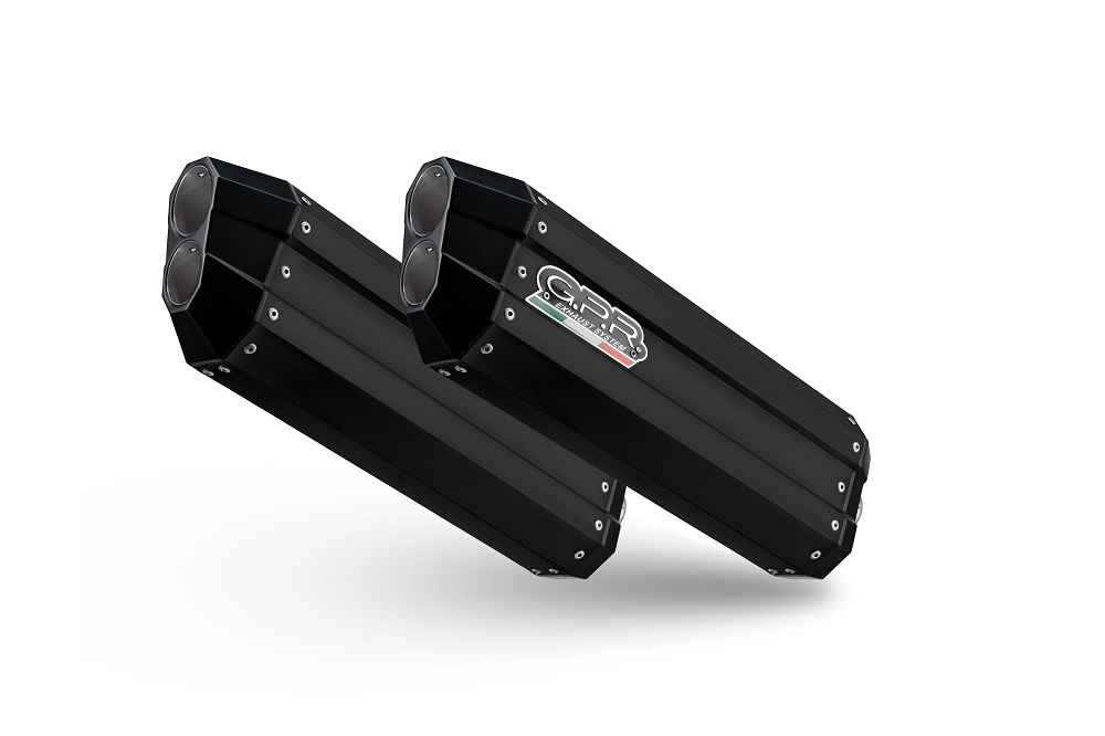 GPR auspuff kompatibel mit  Bmw K 1600 Gtl 2021-2024, Hyper Sonic Black Titanium, Zugelassener legaler Slip-On-Auspuff mit Abe, einschließlich abnehmbarem DB-Killer und Verbindungsrohr 