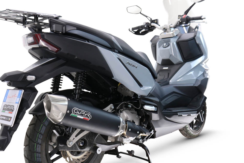 GPR auspuff kompatibel mit  Sym ADX 300 2024-2026, Furore-X Scooter, Homologierte auspuff für lärm mit verbindungsrohr und katalysator 