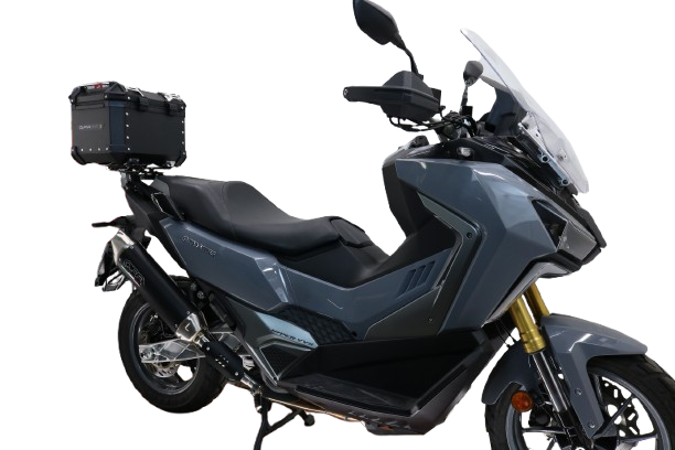 GPR TECH Sym ADX TG 400 2024/2026 e5 Plus Topcase aus Aluminium, schwarze Farbe mit spezifischer Platte enthalten Kapazität Liter 26