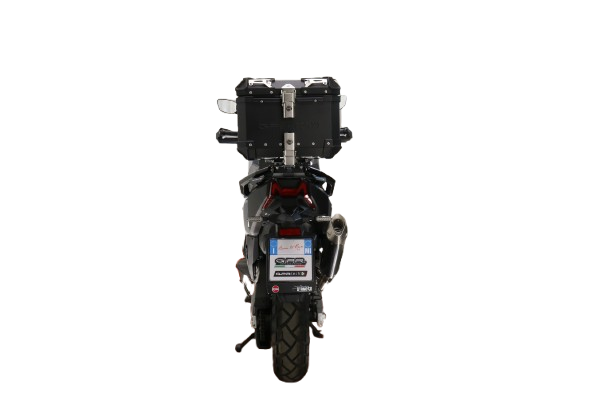 GPR TECH Sym ADX TG 400 2024/2026 e5 Plus Topcase aus Aluminium, schwarze Farbe mit spezifischer Platte enthalten Kapazität Liter 26