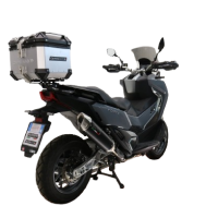 GPR TECH Sym ADX TG 400 2024/2026 e5 Plus Topcase aus Aluminium, silberfarben mit spezifischer Platte inklusive Kapazität Liter 26