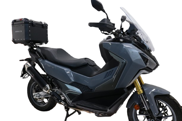 GPR TECH Sym ADX TG 400 2024/2026 e5 Plus Topcase aus Aluminium, schwarze Farbe mit spezifischer Platte enthalten Kapazität Liter 26