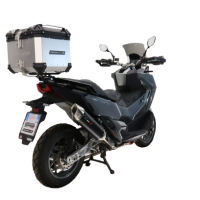GPR TECH Sym ADX TG 400 2024/2026 e5 Plus Topcase aus Aluminium, silberfarben mit spezifischer Platte inklusive Kapazität Liter 35
