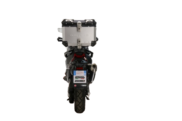 GPR TECH Sym ADX TG 400 2024/2026 e5 Plus Topcase aus Aluminium, silberfarben mit spezifischer Platte inklusive Kapazität Liter 26