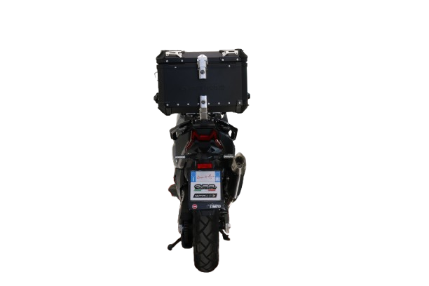 GPR TECH Sym ADX TG 400 2024/2026 e5 Plus Topcase aus Aluminium, schwarze Farbe mit spezifischer Platte enthalten Kapazität Liter 45