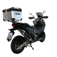 GPR TECH Sym ADX TG 400 2024/2026 e5 Plus Topcase aus Aluminium, silberfarben mit spezifischer Platte inklusive Kapazität Liter 45