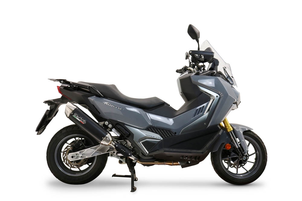 GPR auspuff kompatibel mit  Sym ADX TG 400 2024-2026, Furore-X Scooter, Slip-on-Auspuff zugelassen für Nicht-EU-Märkte, einschließlich Verbindungsrohr und abnehmbarem DB-Killer 