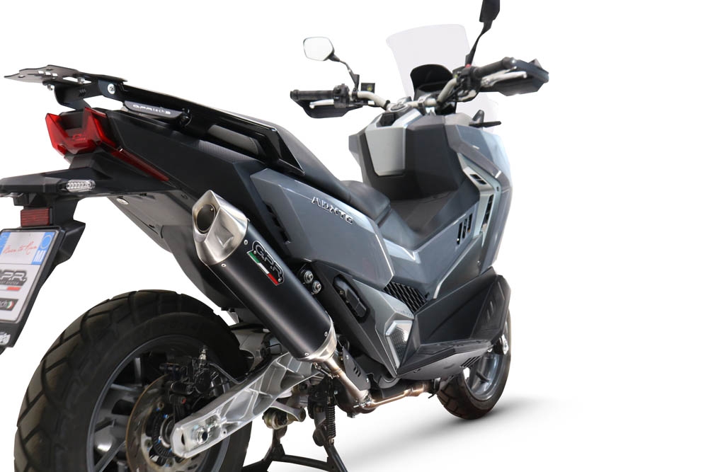 GPR auspuff kompatibel mit  Sym ADX TG 400 2024-2026, Furore-X Scooter, Slip-on-Auspuff zugelassen für Nicht-EU-Märkte, einschließlich Verbindungsrohr und abnehmbarem DB-Killer 