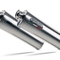 GPR auspuff kompatibel mit  Aprilia Pegaso 3 650 -Pegaso i.e. 1997-2000, Trioval, Doppelt homologierter legaler Slip-On-Auspuff mit ABE, einschließlich abnehmbarer DB-Killer und verbindungsrohre 