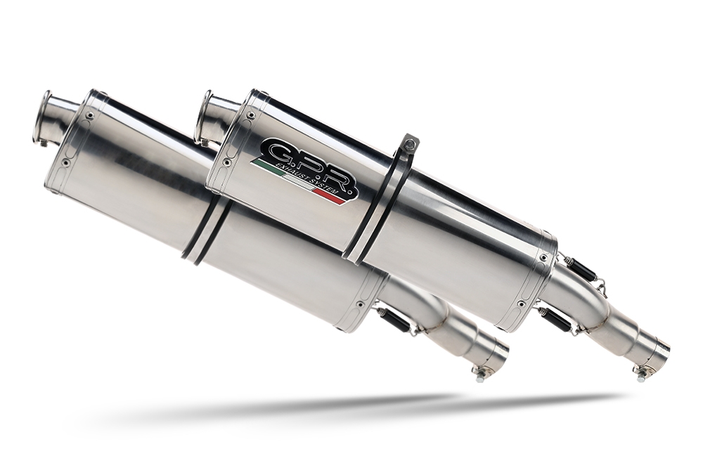 GPR auspuff kompatibel mit  Aprilia Tuono R 1000 Factory  2006-2010, Trioval, Doppelt homologierter legaler Slip-On-Auspuff mit ABE, einschließlich abnehmbarer DB-Killer und verbindungsrohre 