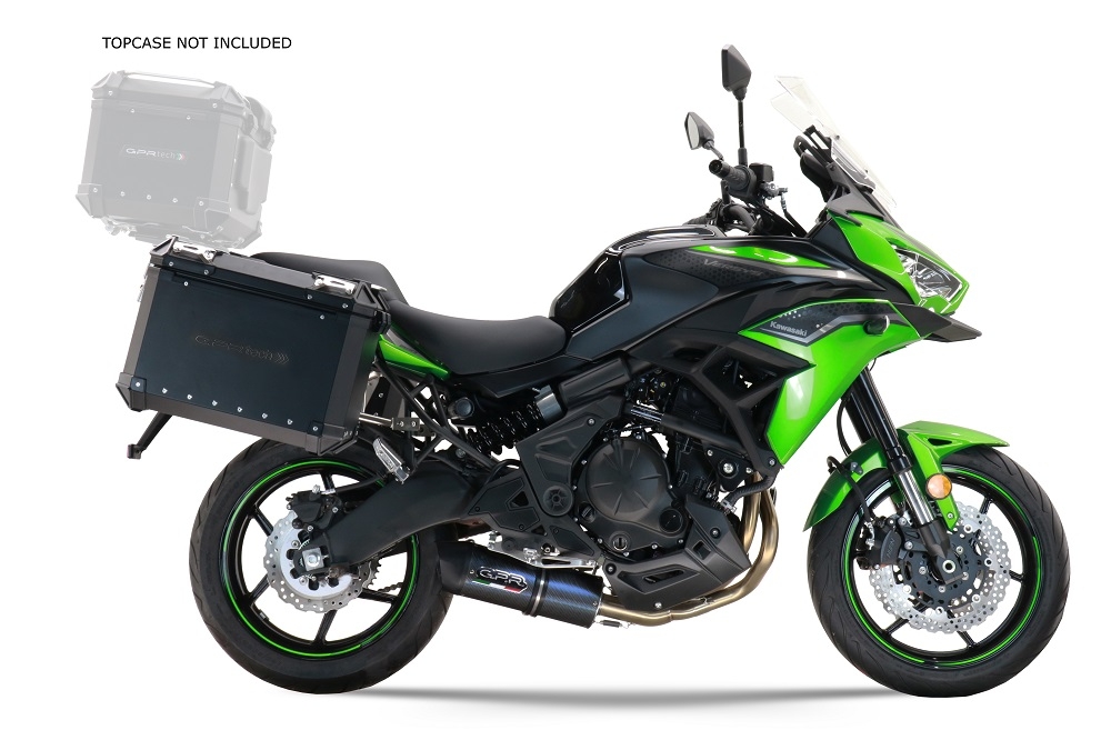 GPR TECH Kawasaki Versys 650 2023/2024 e5 plus Seitenkofferpaar aus Aluminium , Farbe Schwarz mit speziellem Gepäckträger Fassungsvermögen 38 Liter + 38 Liter