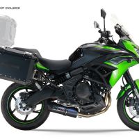 GPR TECH Kawasaki Versys 650 2021/2022 e5 Seitenkofferpaar aus Aluminium , Farbe Schwarz mit speziellem Gepäckträger Fassungsvermögen 38 Liter + 38 Liter