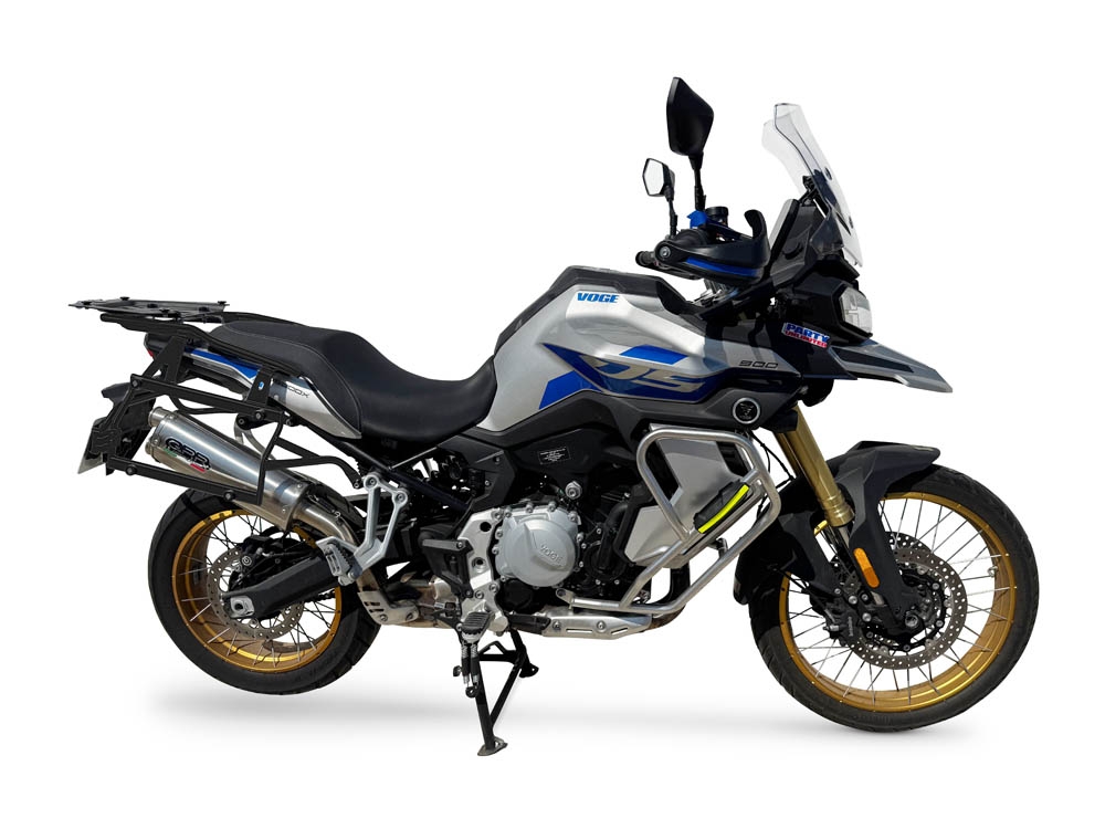 GPR TECH Voge 900DSX 2024/2025 e5 Paar Seitenkoffer aus Aluminium mit konturierter rechter Seite, schwarze Farbe, mit speziellem Schwarz Kofferhalter Fassungsvermögen 38 Liter + 32 Liter