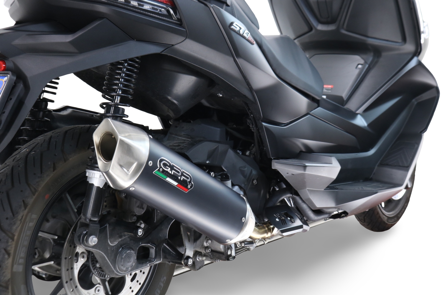 GPR auspuff kompatibel mit  Bmw C 400 X -GT 2019-2020, Furore-X Scooter, Slip-on-Auspuff zugelassen für Nicht-EU-Märkte, einschließlich Verbindungsrohr und abnehmbarem DB-Killer 