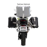 GPR TECH Voge 900DSX 2024/2025 e5 Paar Seitenkoffer aus Aluminium mit konturierter rechter Seite, schwarze Farbe, mit speziellem Schwarz Kofferhalter Fassungsvermögen 38 Liter + 32 Liter