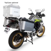 GPR TECH Voge 900DSX 2024/2025 e5 Paar Seitenkoffer aus Aluminium mit konturierter rechter Seite, schwarze Farbe, mit speziellem silbernen Kofferhalter Fassungsvermögen 38 Liter + 32 Liter